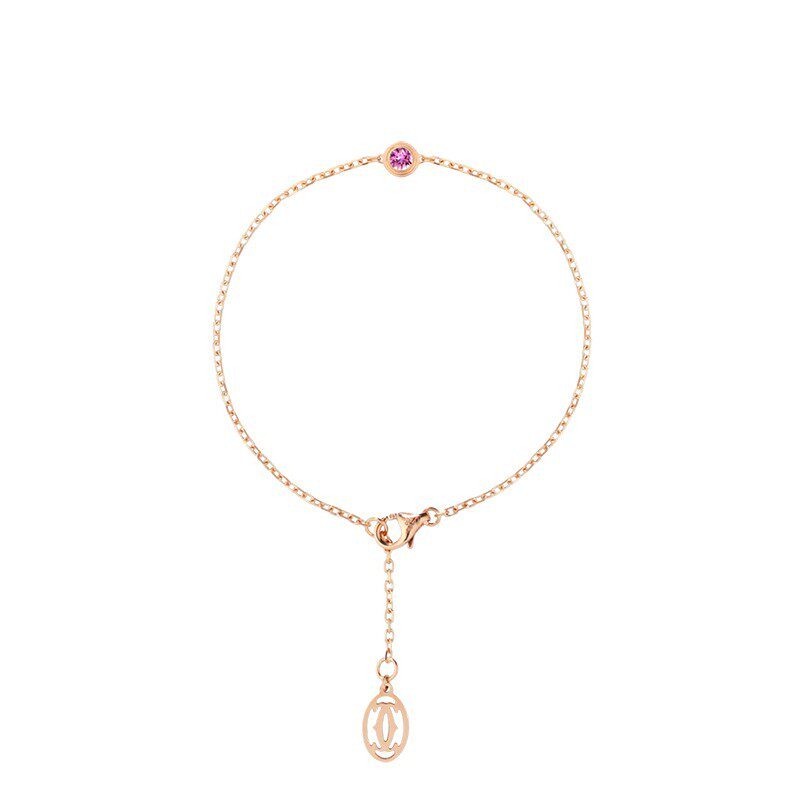 CARTIER/卡地亚 Saphirs Légers系列 简约优雅18k金玫瑰金镶粉色