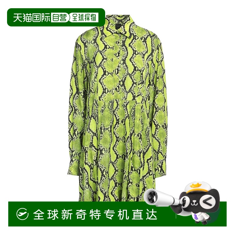 1h可退 香港直邮潮奢 Pinko 品高 女士 衬衫式连衣裙 green绿色