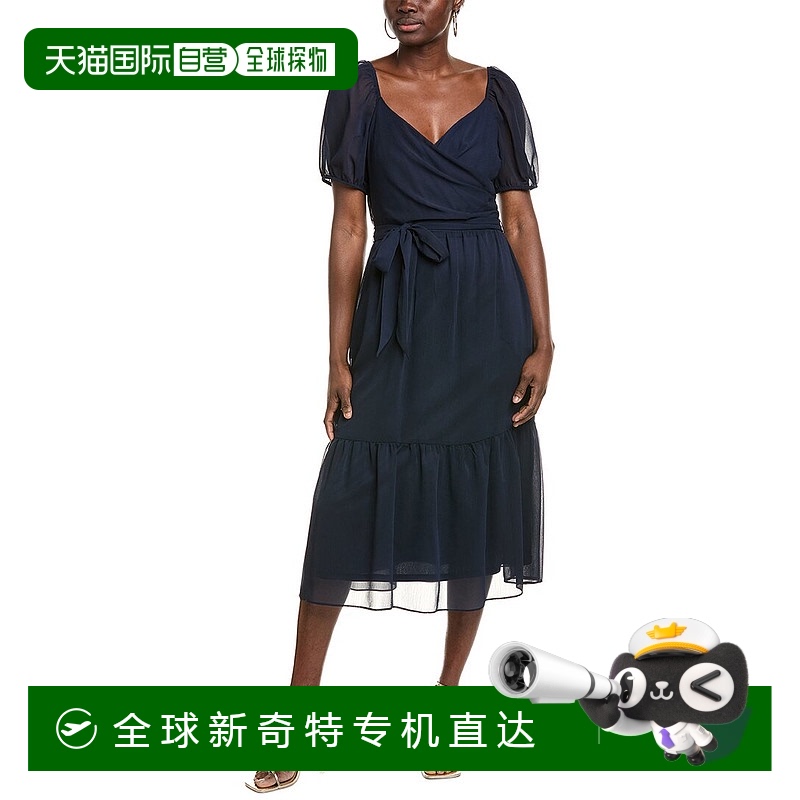 自营 Julia Jordan雪纺迷笛连衣裙-蓝色 【美国奥莱】直发