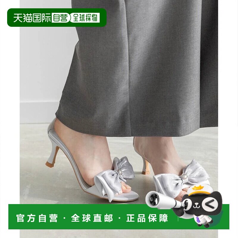 日本直邮RANDA 两用缎带脚踝绑带凉鞋 灰色女鞋高跟