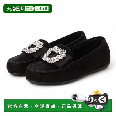 日本直邮日本直邮Bridget Birkin 51608B 方形串珠莫卡辛鞋（黑色