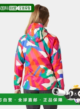 自营欧洲直邮Helly Hansen 女士红色聚酰胺Loke印花软壳面料夹克