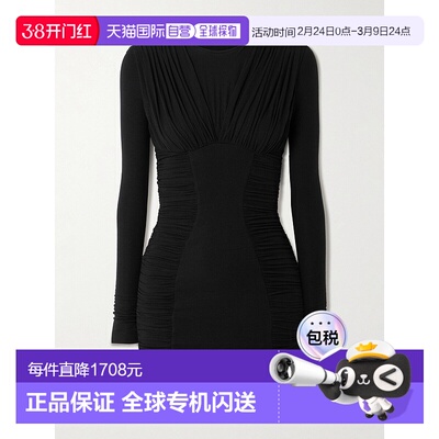 1h可退 香港直邮AGOLDE 女士 Abbi 褶皱弹力莱赛尔纤维迷你连衣裙