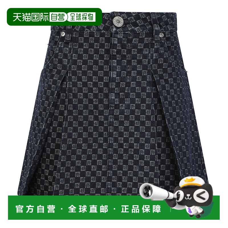 1h可退 香港直邮BALMAIN 女士半身裙 BF0LB902DD80SHZ AW2023 黑