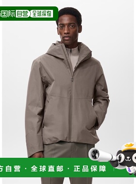 自营欧洲直邮Mango芒果 男士中棕色Thermolite® 防水连帽夹克