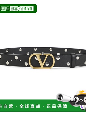 香港直邮Valentino 华伦天奴 女士 黑色皮带腰带 7W0T0ST9MLX牛皮