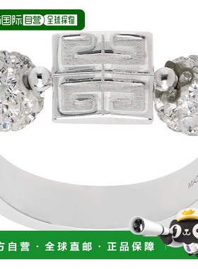 香港直邮潮奢 Givenchy 纪梵希 女士 银色 4G Metal & Crystal 戒