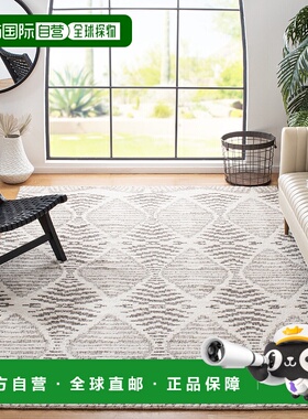自营safaviehKenya Hand Made Area Rug, Grey / Ivory Transitio