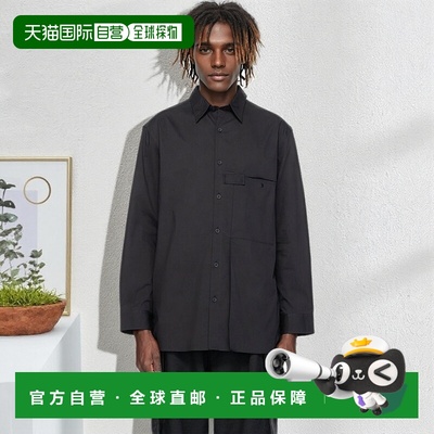 1h可退 香港直邮潮奢 Y-3 男士 黑色 Pleated Pocket 衬衫 JI7082