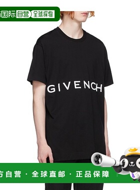 香港直邮GIVENCHY 男士T恤 BM71543Y6B001 AW2024 黑色 logoT恤