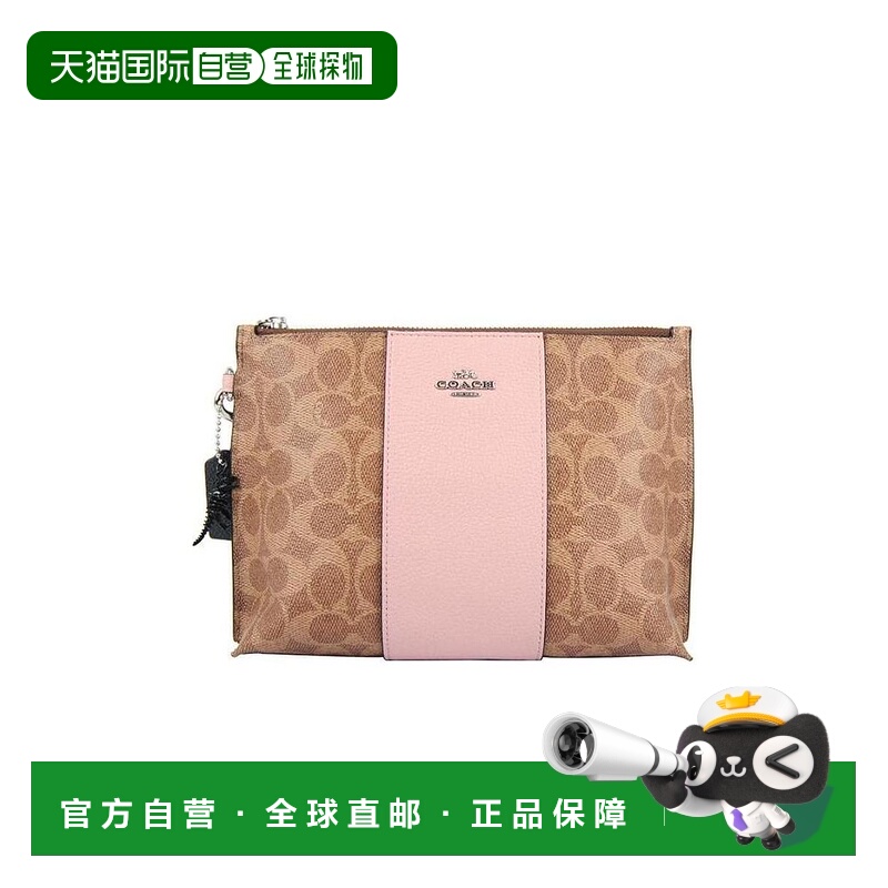 香港直发Coach蔻驰女士皮质徽标拉链手拿包简约百搭91775LHQ63