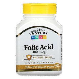 香港直发21st century21世纪叶酸营养片250片甲基维生素补充剂