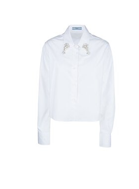 PRADA 女士衬衫 P472HR155WF0009-0 SS2025 白色 CAMICIE