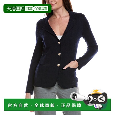 自营Bruno Magli Merino Wool-Blend Sweater Blazer - navy 美国