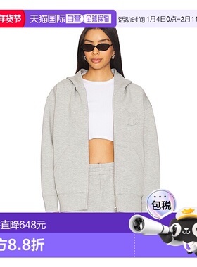 香港直邮ANINE BING 女士 灰色 Bond Zip Up Framed Monogram 连