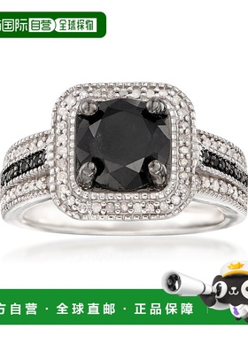 自营 925 纯银 Ross-Simons 黑白钻石戒指 - 白色 美国奥莱直发