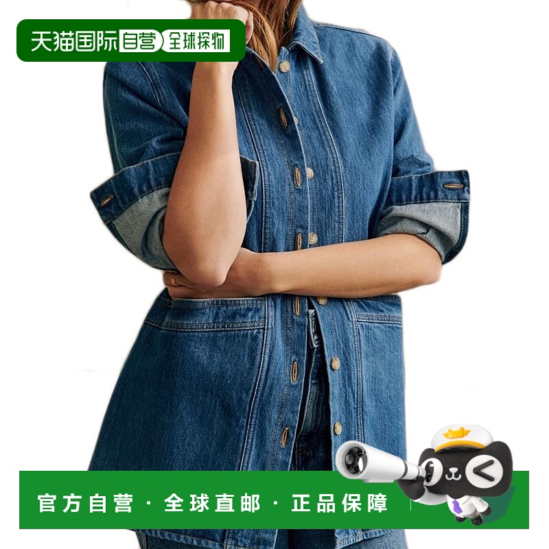 自营欧洲直邮Sezane 23新款 女士蓝色牛仔布WILL有机棉大廓形夹克