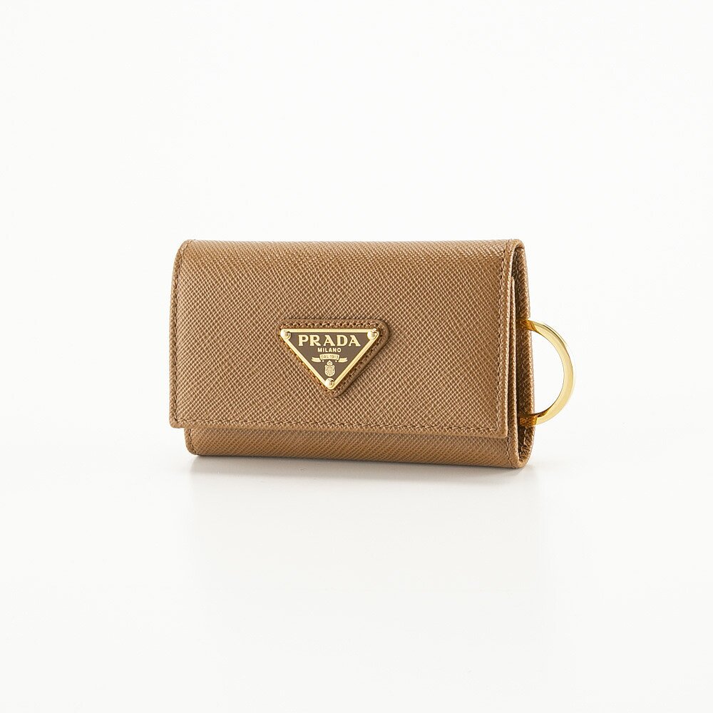 日本直邮Prada SAFFIANO TRIANGOLO 4 钥匙包带钥匙圈 1PG004 QHH