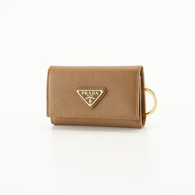 日本直邮Prada SAFFIANO TRIANGOLO 4 钥匙包带钥匙圈 1PG004 QHH