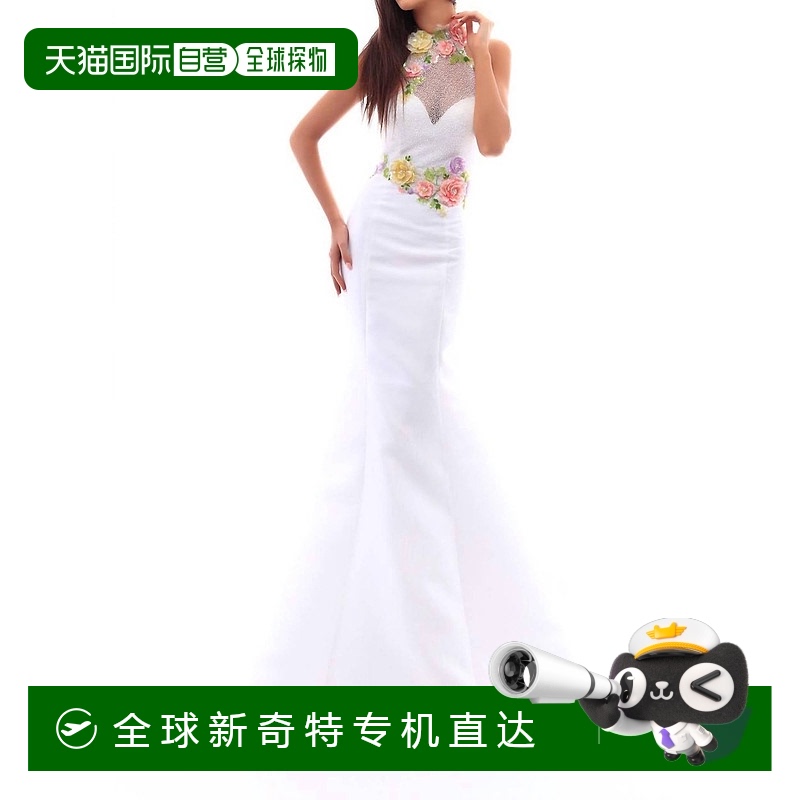 自营 tarik ediz象牙色花朵拥抱美人鱼礼服 【美国奥莱】直发