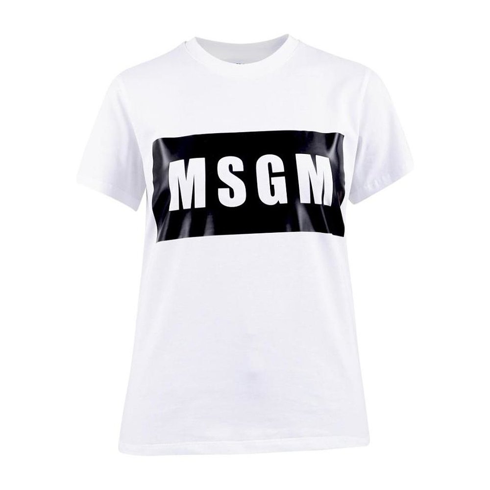 MSGM 女士衬衫 2941MDM9520779801 AW2020 蓝色 圆领徽标T恤
