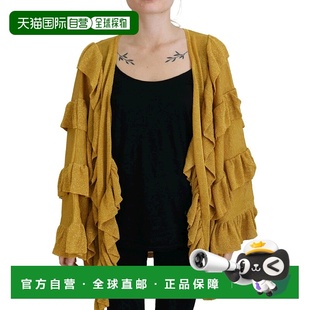 长袖 荷叶边女式 金色 Aniye 美国奥莱直发 毛衣 女式 自营 开衫