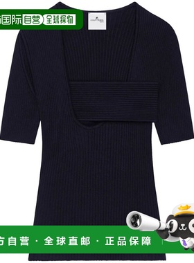 1h可退 香港直邮Courreges 女士 罗纹针织毛衣 225MPU217FI0001