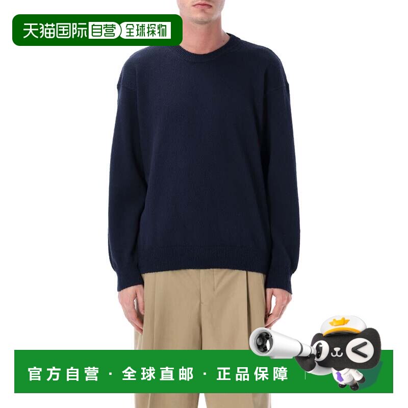 自营roberto collina不规则纹理棉质圆领毛衣-黑色 美国奥莱直发
