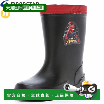 日本直邮Moonstar Marvel Romp C68 青少年雨靴黑色以美国漫画英