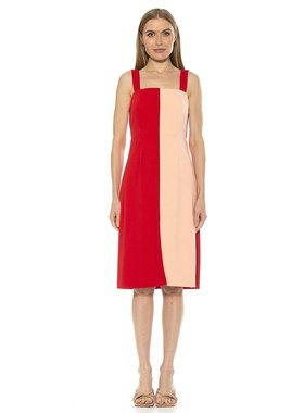 alexia admor【美国奥莱】直发 Marissa 中长连衣裙红色/腮红
