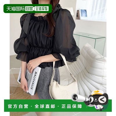 日本直邮Classical Elf 甘美主役级上衣 肩带丝带露肩2WAY欧根纱