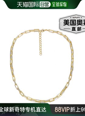 genevive纯银镀白金方晶锆石项链 - 黄色 【美国奥莱】直发