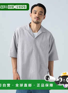 1h可退 日本直邮BAYFLOW男士全棉刺绣宽松短袖衬衫 570818