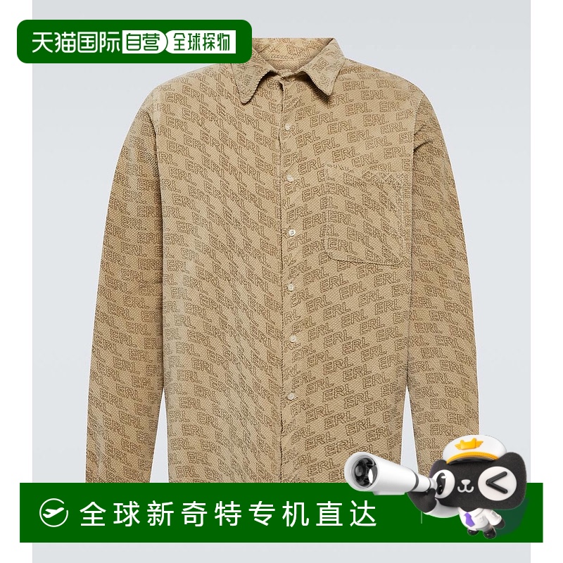 1h可退 香港直邮潮奢 ERL 男士 棉混纺衬衫式夹克 beige米色 舒适