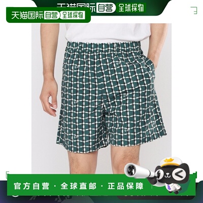 韩国直邮MALBON 格子尼龙短裤 (M-8663-BIS-GRN-ONX) 短裤
