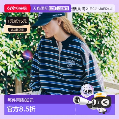 1h可退 日本直邮Monday Sleeping Club 女士 复古网球俱乐部刺绣