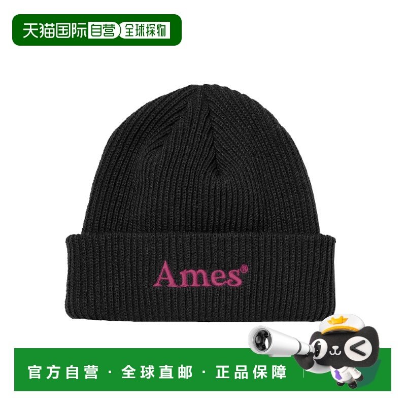 韩国直邮Ames Worldwide 女士帽子BASIC LOGO BEANIE CHARCOAL AM2