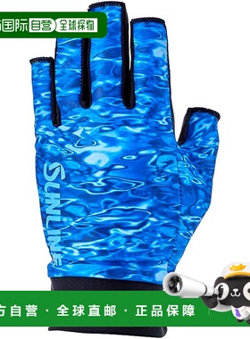 【日本直邮】SUNLINE 防晒钓鱼露指手套 SUG-703 蓝色
