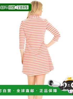自营duffield laneThe Lillian Dress in Coral & White Stripe -