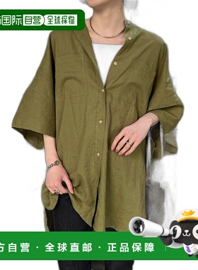 1h可退 日本直邮CIAOPANIC TYPY 女士宽松亚麻人造丝蝙蝠袖衬衫 T