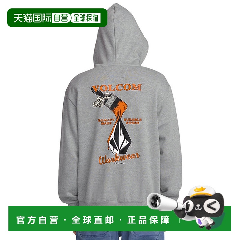 1h可退 日本直邮VOLCOM 男女同款 加厚连帽衫 左胸印花宽松套头卫