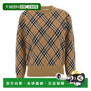 香港直邮潮奢 刺绣羊毛混纺毛衣 Burberry 女士 巴宝莉 1h可退