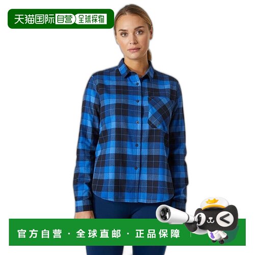 自营欧洲直邮Helly Hansen 女士海军蓝棉Lokka有机法兰绒长袖衬衫