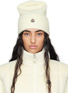 潮奢 Moncler 盟可睐 女士 灰白色毛线帽 J20933B00048M1241