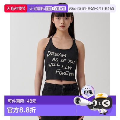 韩国直邮MAHAGRID 女士运动背心MG2FMFK613ABK LETTERING SLEEVELE