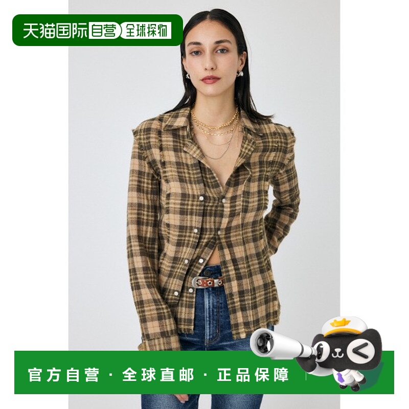 1h可退 日本直邮MOUSSY 女士双前片格纹衬衫 010HAS305081