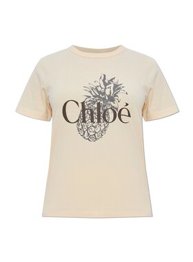 CHLOÉ 女士T恤 CH25AJH111706H1 AW2025 黄色 短袖T恤