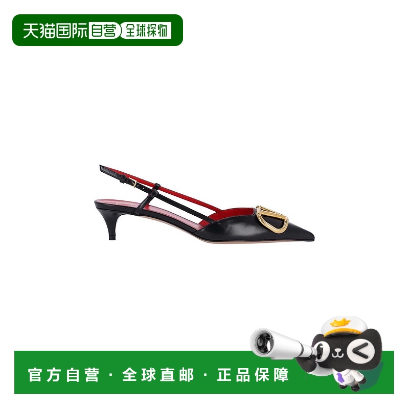1h可退 香港直邮Valentino 华伦天奴 女士 黑色皮质浅口鞋 7W2S0Q