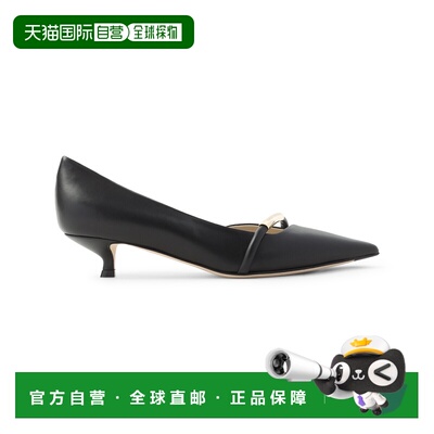 1h可退 香港直邮armani 阿玛尼 女士 DECOLLETE 黑色皮质浅口鞋 G