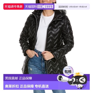 黑色 自营 人字形绗缝外套 Spiga 美国奥莱直发大衣 Via